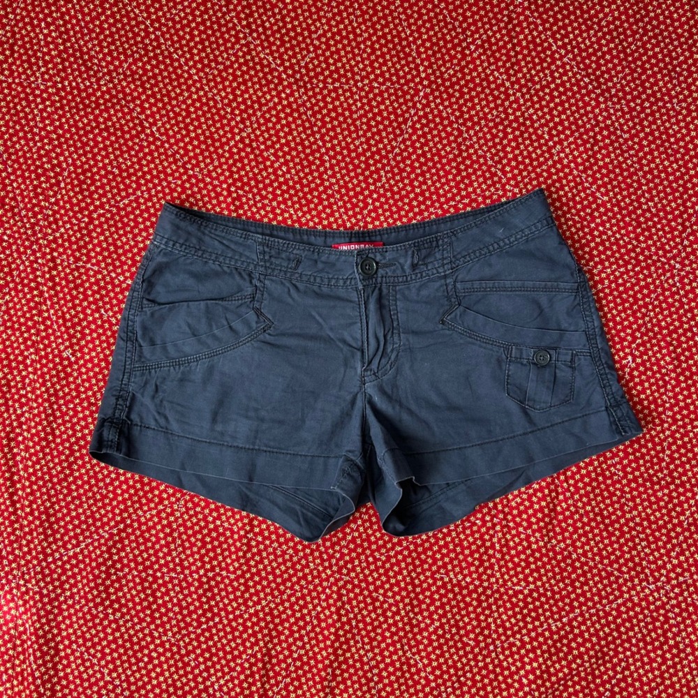 Unionbay Womens Gray Cotton Low Rise Mini Cargo Shorts Size 3
